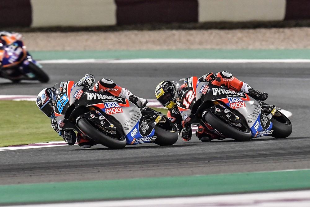 exide-neuer-sponsor-des-intact-gp-teams — Schrötter and Lüthi at the opening Qatar Grand Prix.jpg